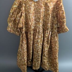 Kika Vargas Puff Sleeve Mini Dress